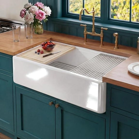White Farmhouse 33-Inch Undermount Kitchen Sink
