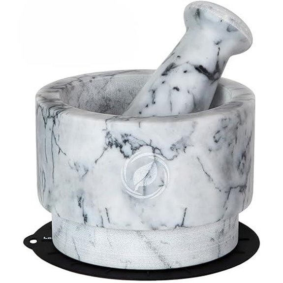 Laevo White Marble Mortar and Pestle Set