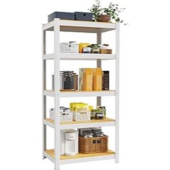 5-Tier White Metal Garage Storage Shelves