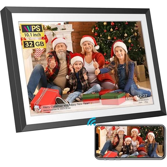 Digital Picture Frame 10.1 WiFi Touch Screen Extend Storage