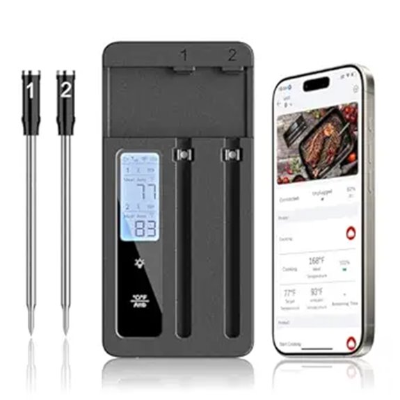 Smart Wireless Meat Thermometer with Dual Probes