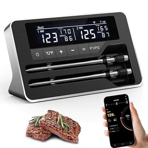 Wireless Meat Thermometer with 2 Probes and App
