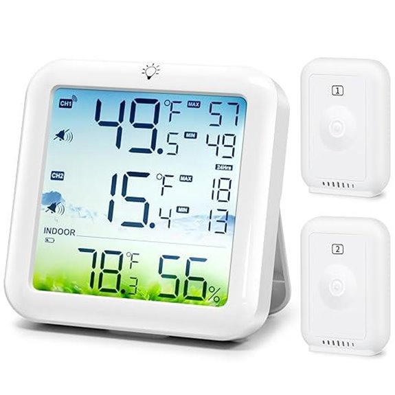 Wireless Refrigerator Thermometer with Freezer Alarm