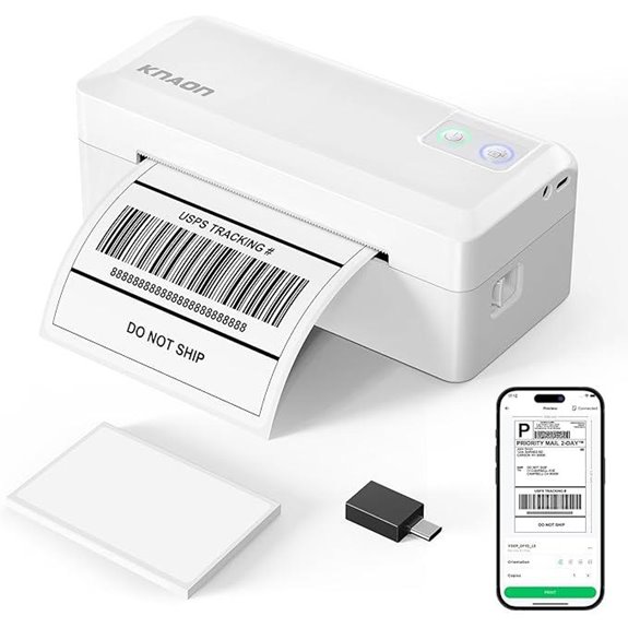 Portable Thermal Label Printer with Bluetooth Support