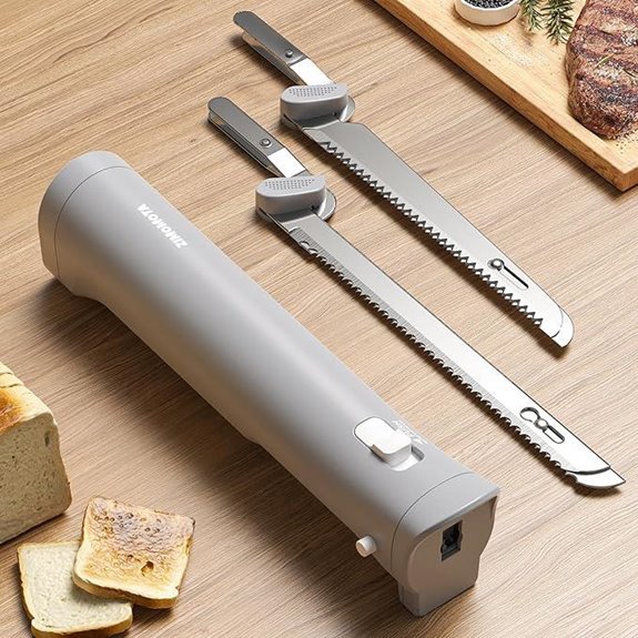 Cordless Electric Bread Knife with Stainless Steel Blades