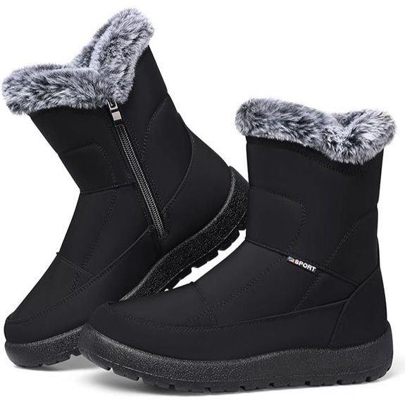 SHIBEVER Women's Waterproof Fur Winter Snow Boots