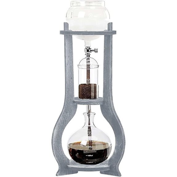 Nispira Iced Coffee Cold Brew Drip Tower Coffee Maker Wooden 6-8 cup Grey