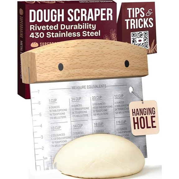 Superbaking Wooden Dough Scraper with Ruler