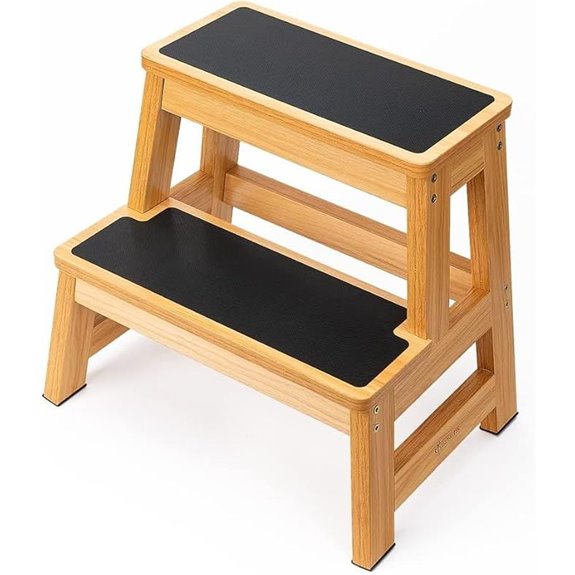 StrongTek 17 Wooden Step Stool with Non-Slip Steps