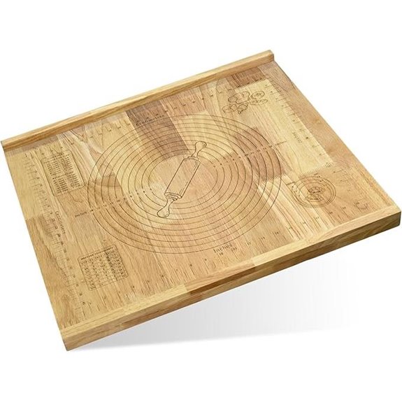 Wooden Pastry Board with Measurements and Ruler