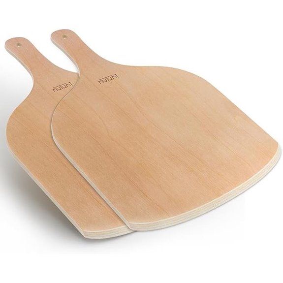 2 Pack Wooden Pizza Peel Set for Baking and Grilling