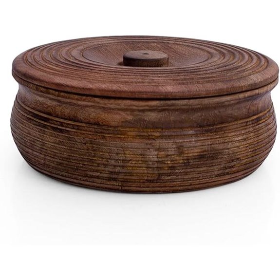 Handcrafted Wooden Tortilla Warmer Basket with Lid