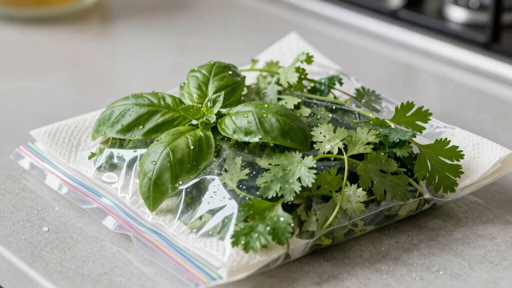 wrap freeze protect herbs