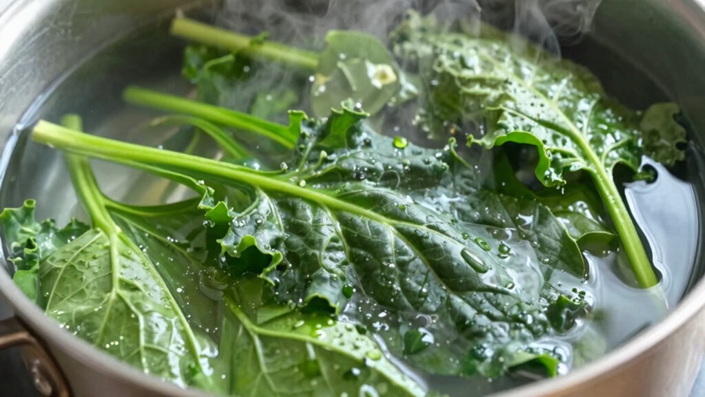 cook greens quickly gently