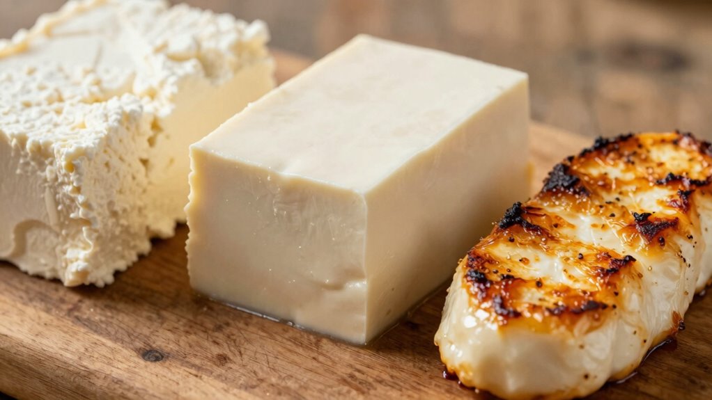 different cheeses and proteins