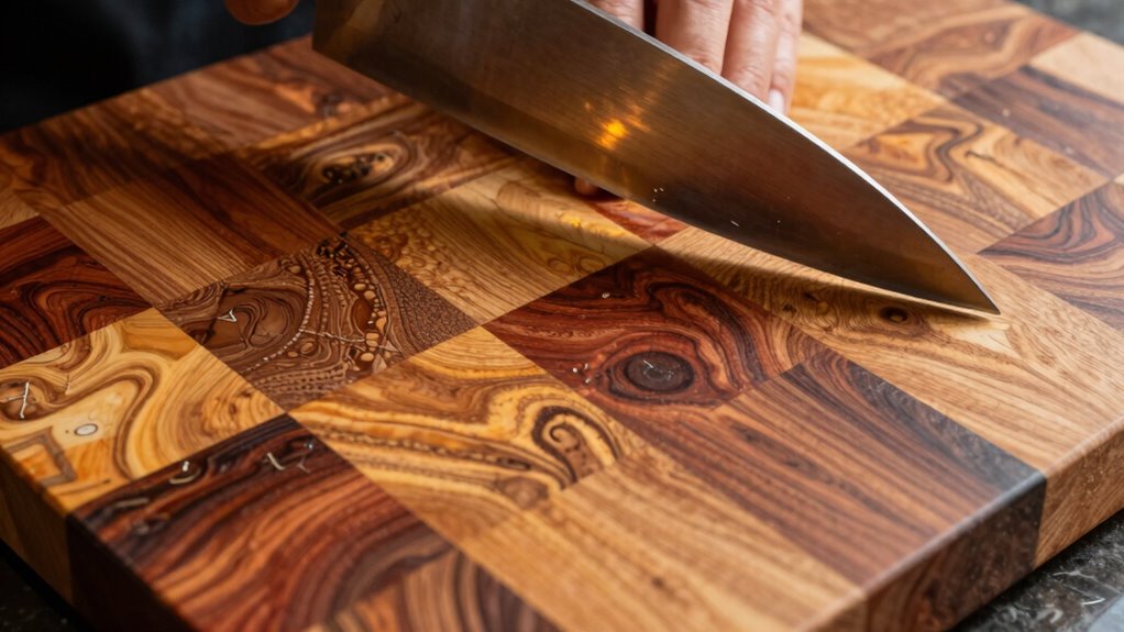 end grain enhances knife comfort