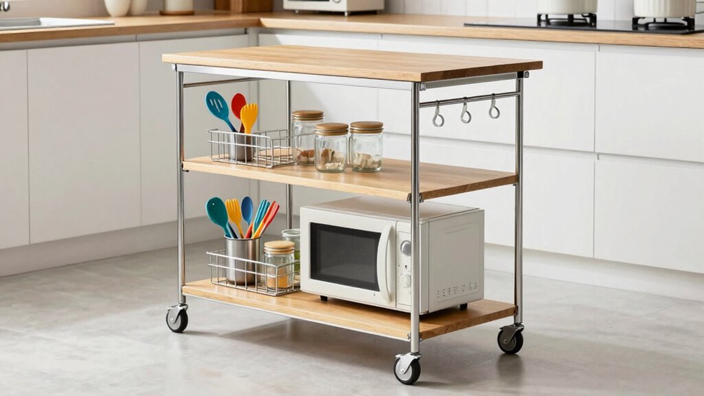 flexible rolling kitchen cart