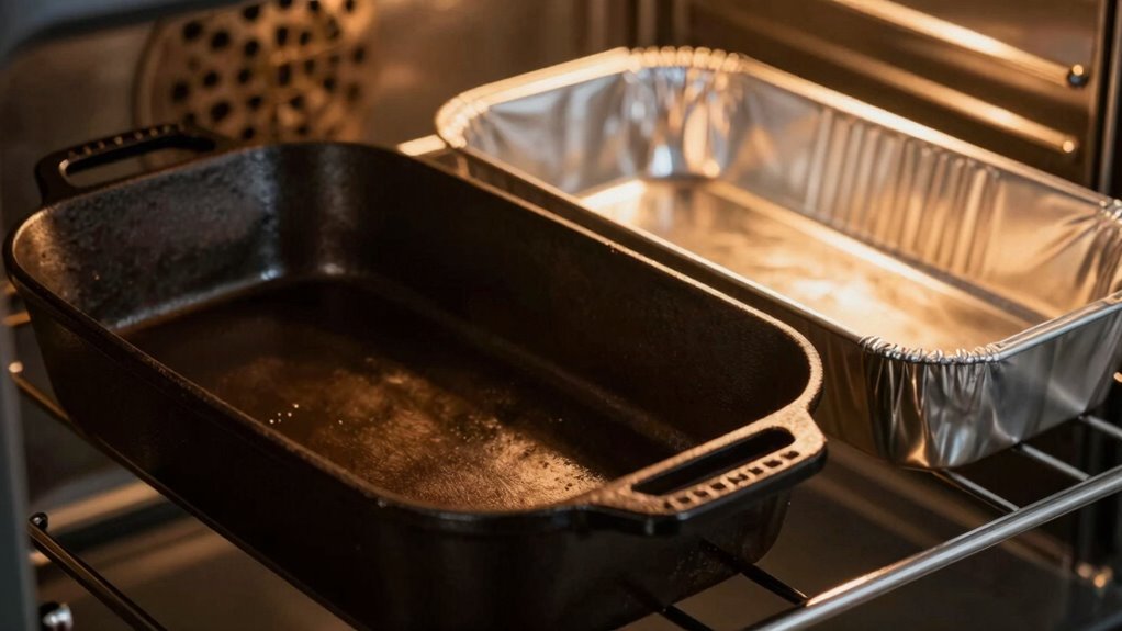 heavy conductive heat retaining pans
