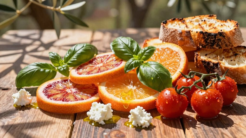 olive oil and herbs