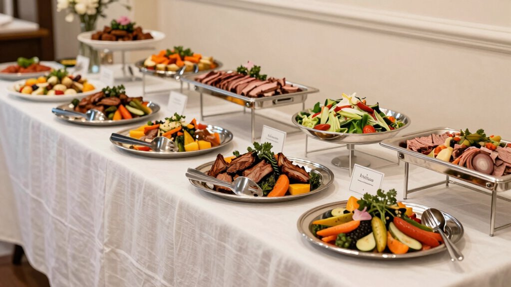 organized buffet for flow