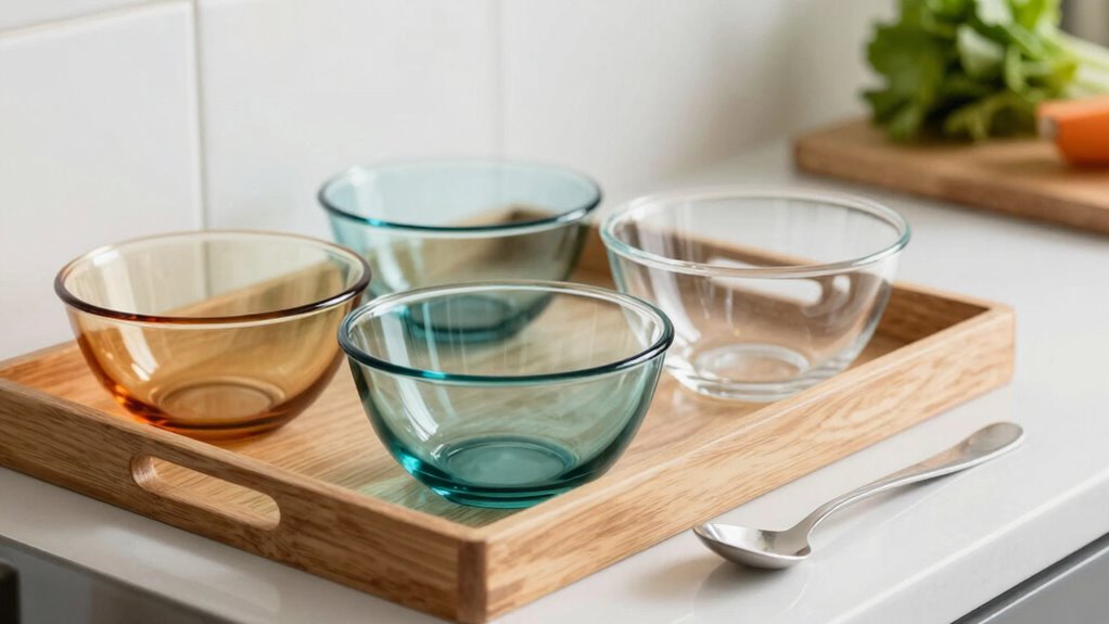 organized kitchen preparation tools