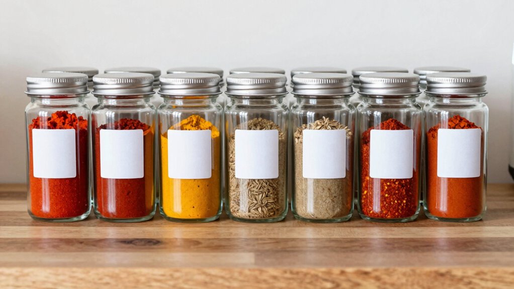 organized labeled spice storage