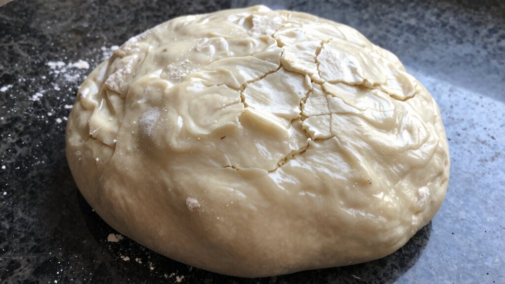 overmixed dough becomes tough