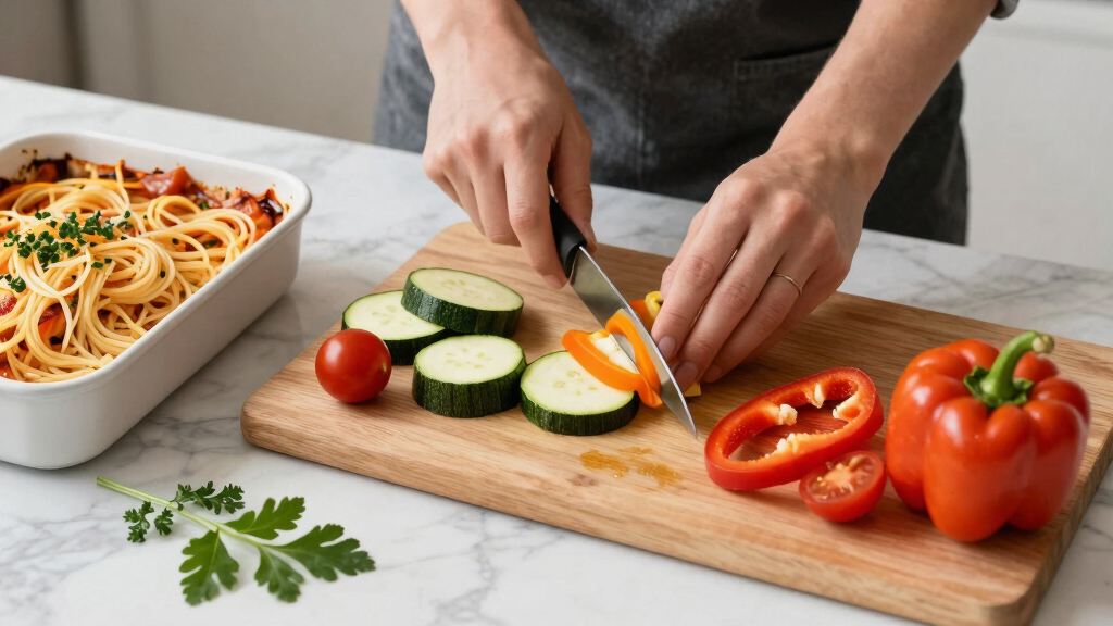 Summer Vegetable Baked Spaghetti