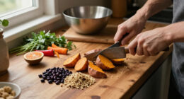 Roasted Sweet Potato, Black Bean, And Quinoa Salad