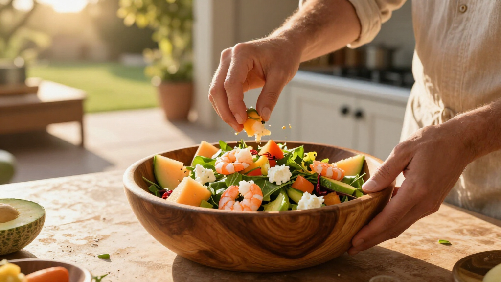 Panzanella With Shrimp, Melon, Avocado, And Feta Gains Popularity