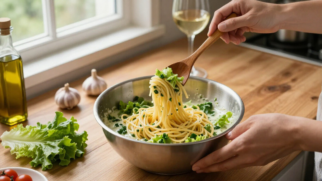 Spaghetti Freddi Alla Crema Di Lattuga